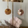 boucles d'oreilles en nacre rose
